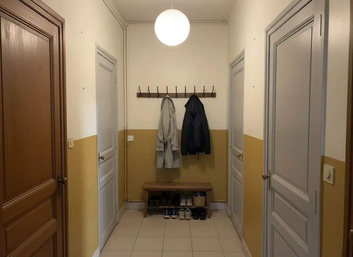 Entrée d’une maison de ville à Nantes, après