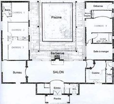 Plan de maison avec patio interieur gratuit