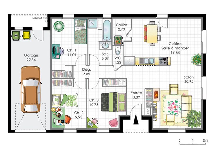 Plan d une maison moderne