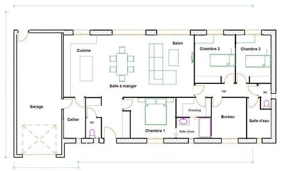 Plan maison 120m2 4 chambres