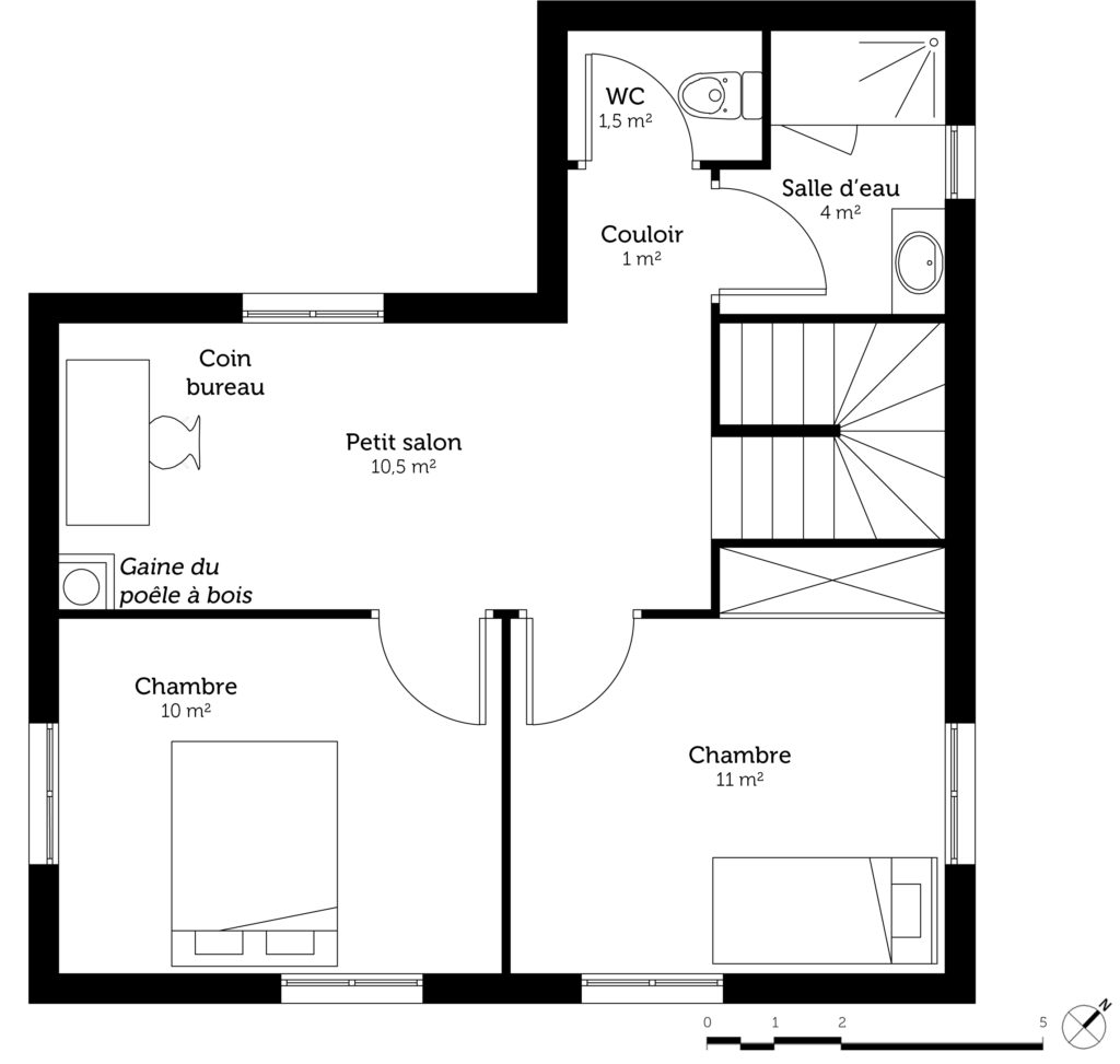 Plan maison 5 chambres avec etage