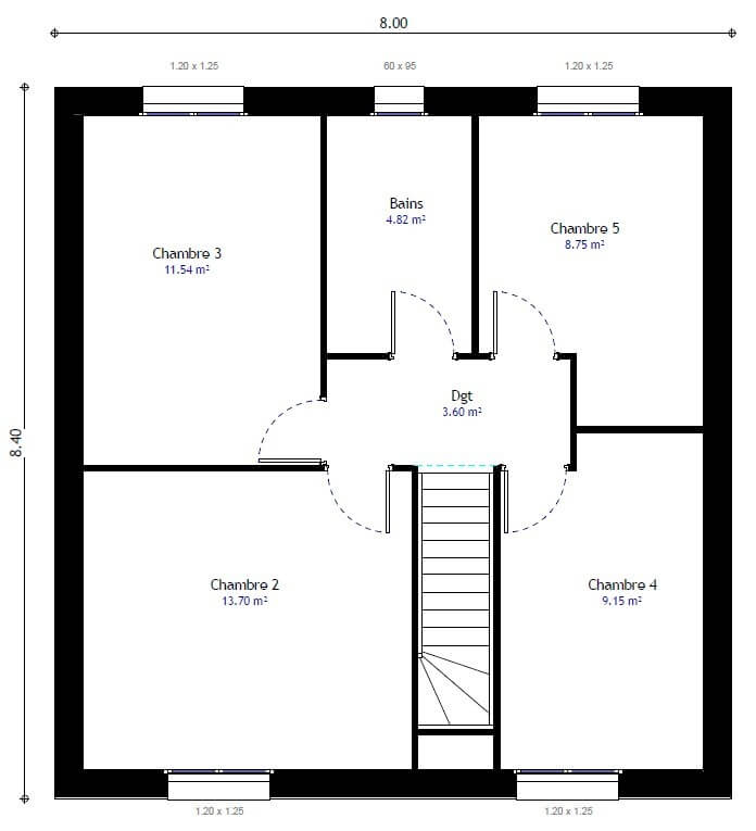 Plan maison 5 chambre