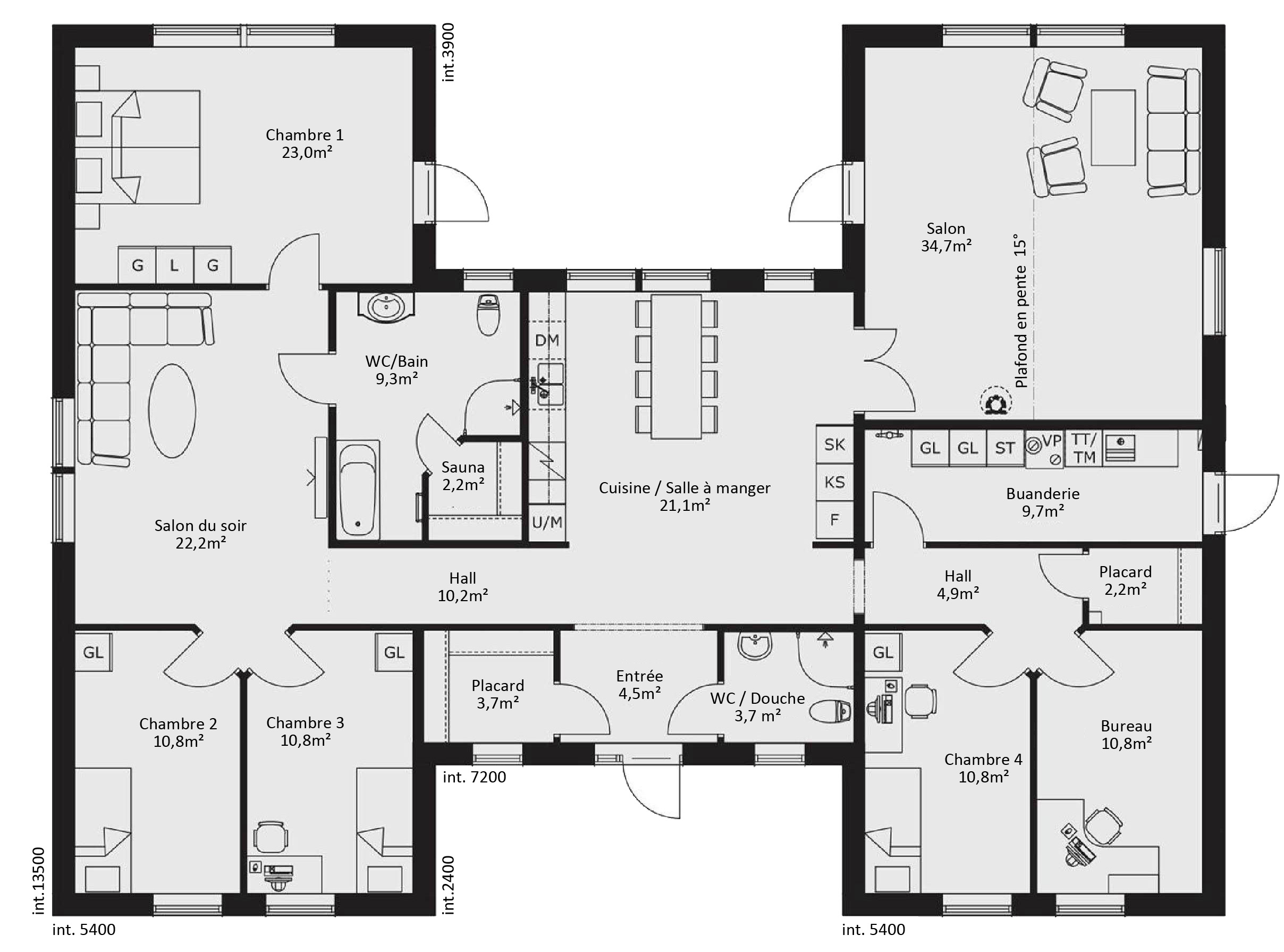 Plan maison bois 4 chambres