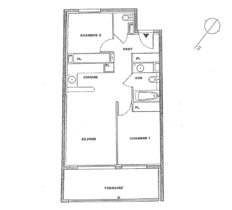 Plan appartement t3 55m2