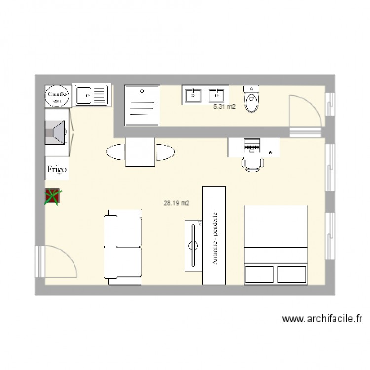 Plan appartement f1