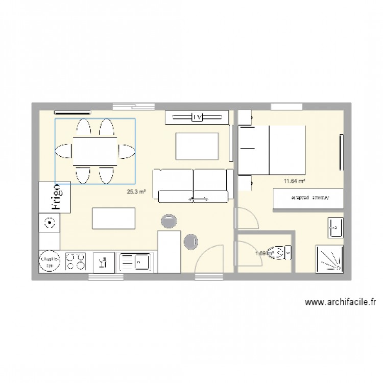 Plan appartement 45m2