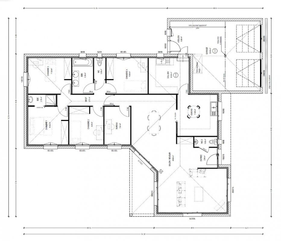 Plan maison 140m2 plain pied