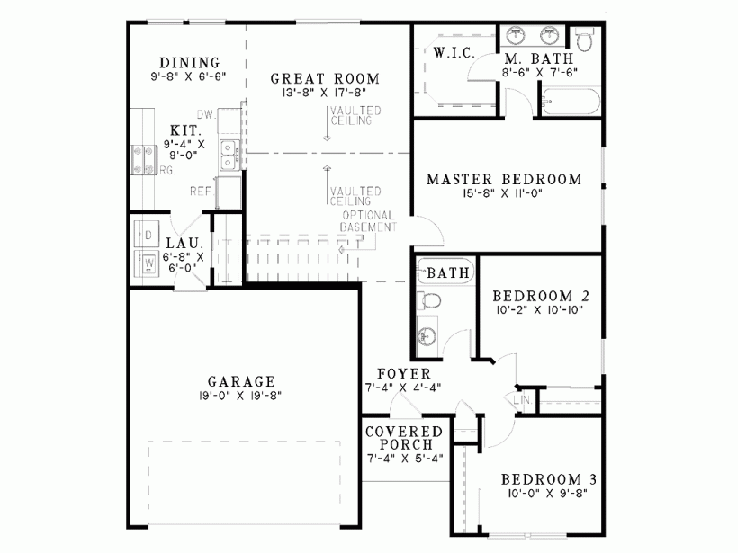 Plan d'une maison de 3 chambres