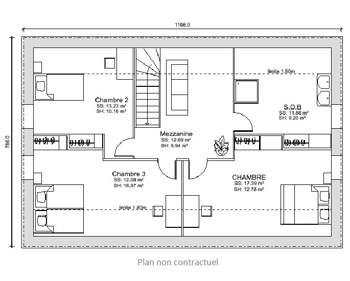 Plan maison 170 m2 avec etage