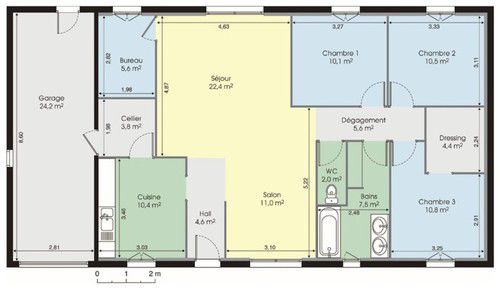 Plan maison simple 3 chambres