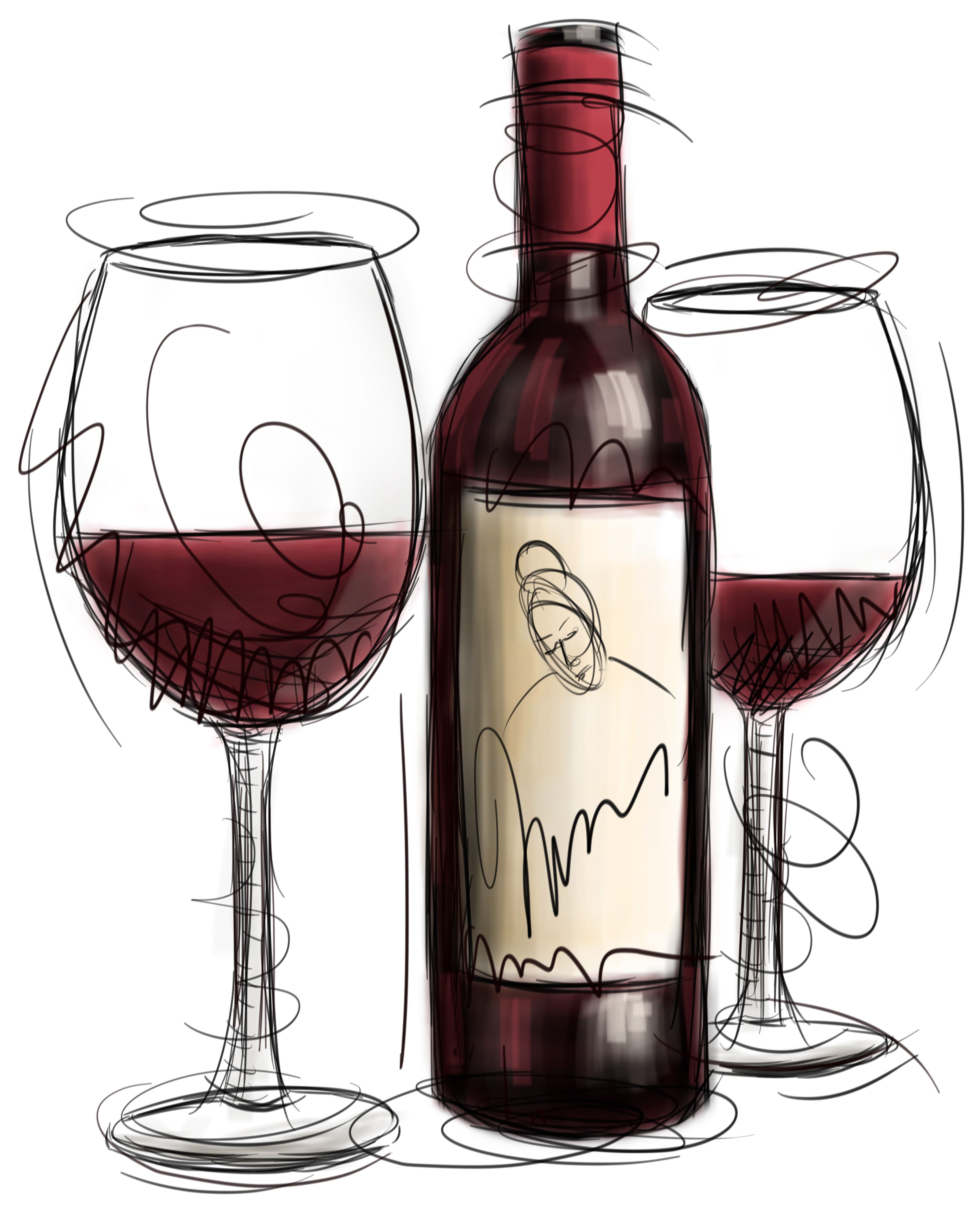 Bouteille de vin dessin