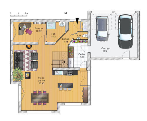 Plan maison bois etage