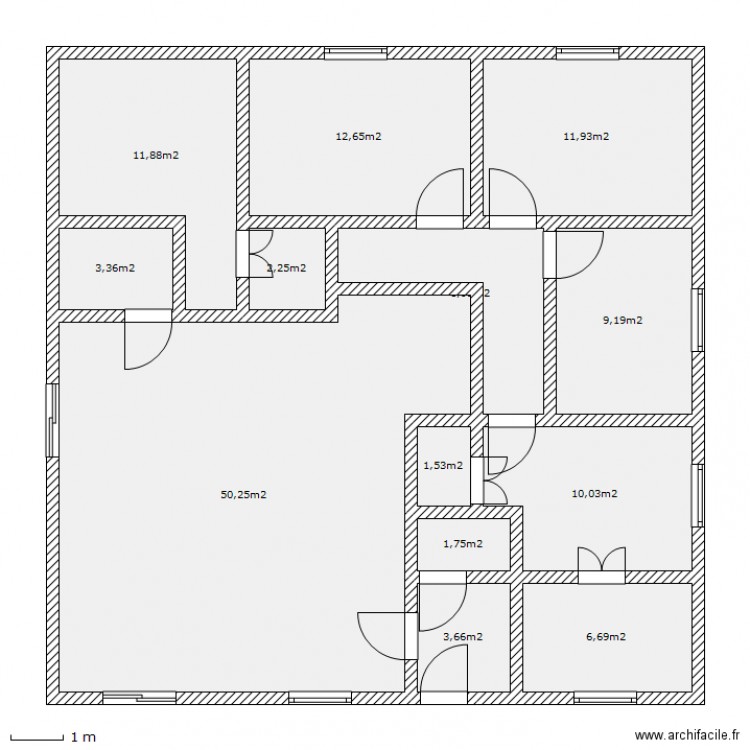 Plan maison carrée