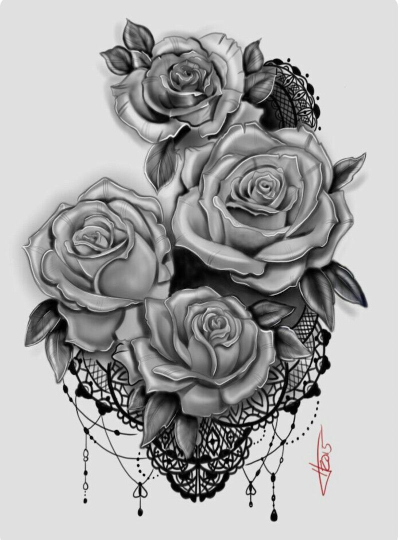 Tatouage rose dessin