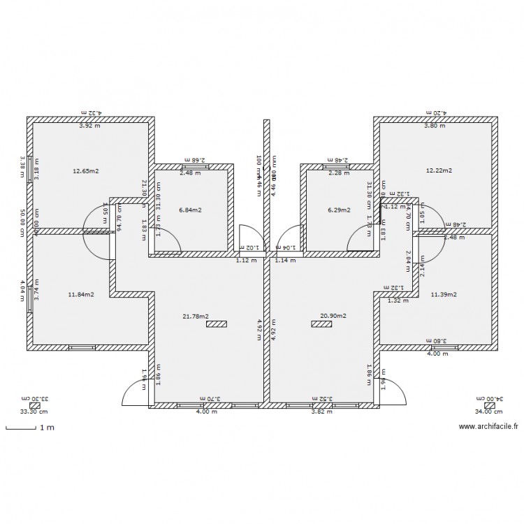 Maison jumelée plan