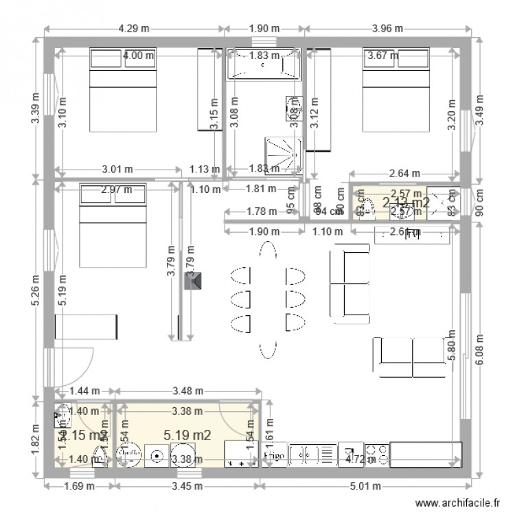 Maison carrée plan