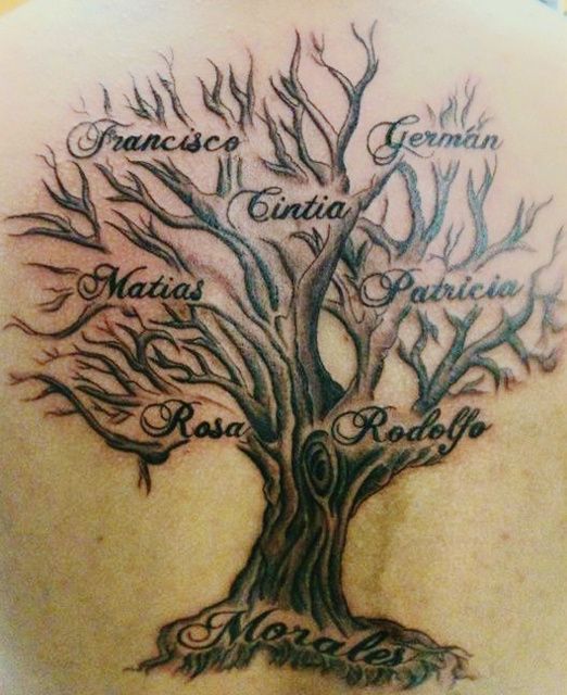 Tatouage arbre de vie avec prenom