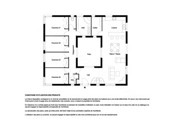 Plan maison avec patio intérieur