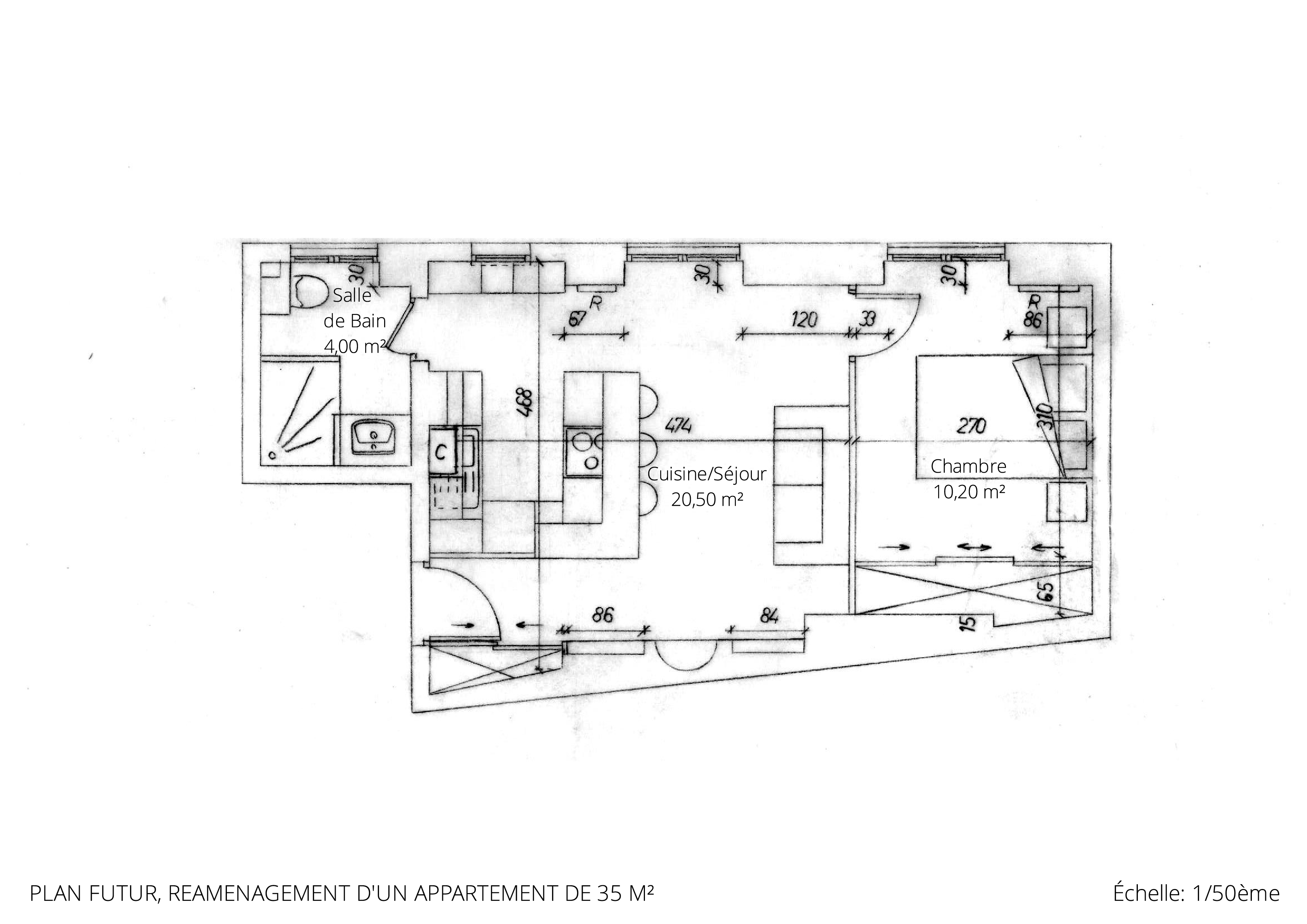 Plan appartement 35m2