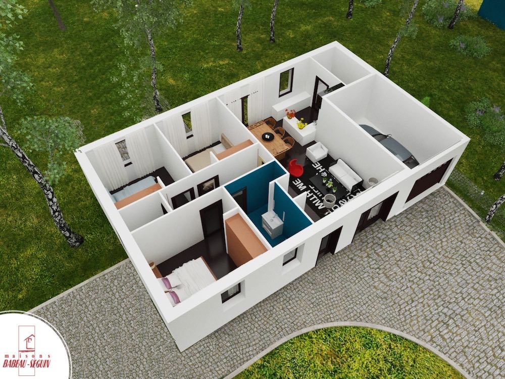 Plan de petite maison 3d