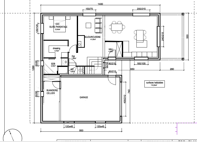 Plan type maison