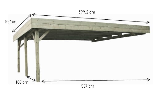 Plan carport adossé bois