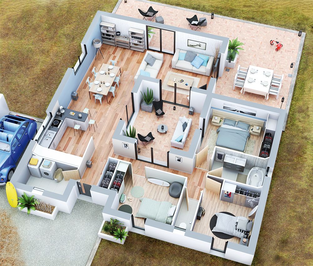 Plan maison sims 4 moderne