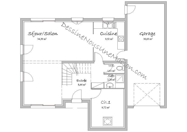 Plan maison 1 chambre