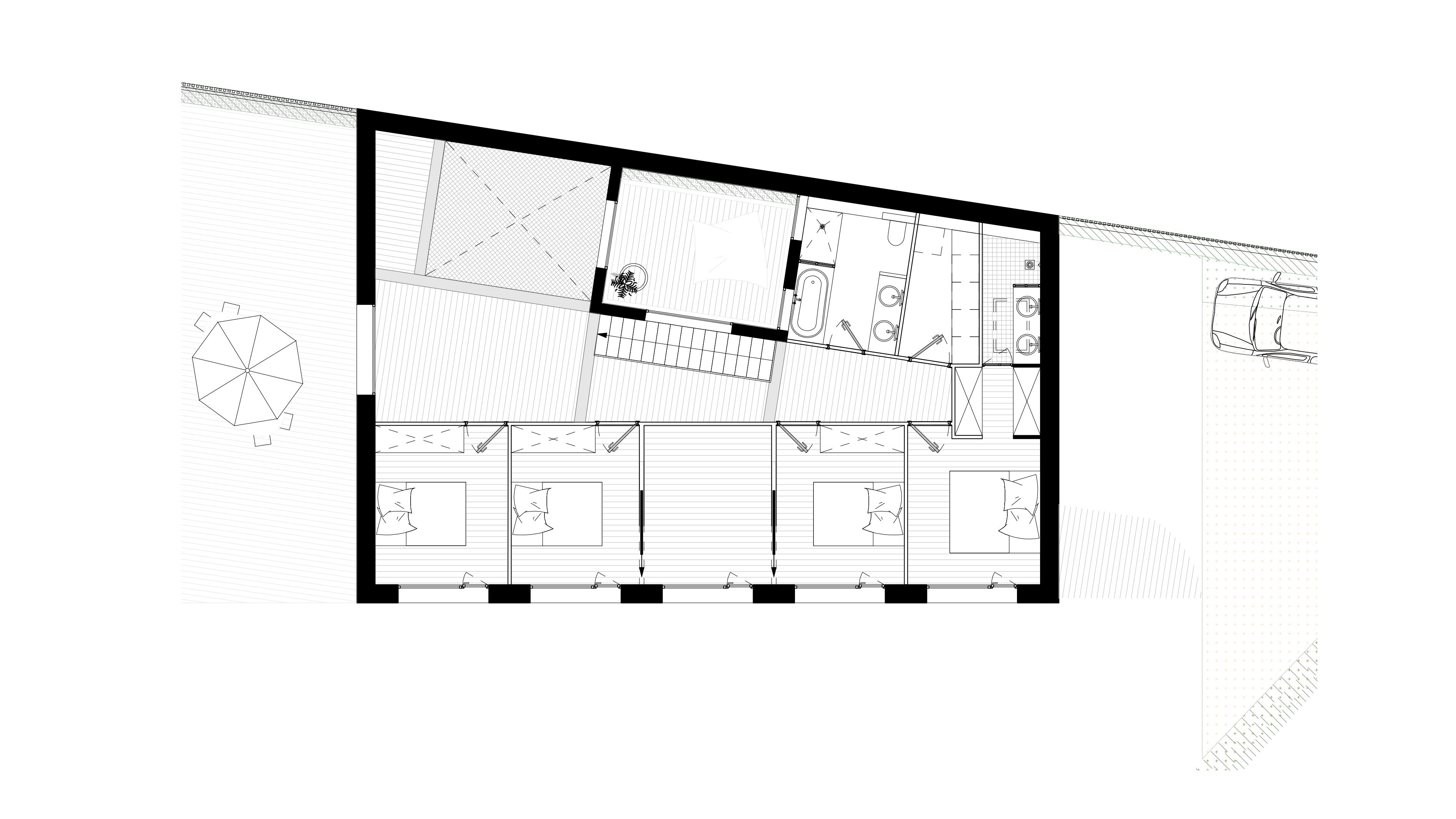 Plan maison patio interieur