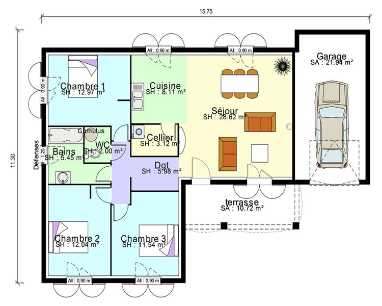 Plan de maison simple et moderne