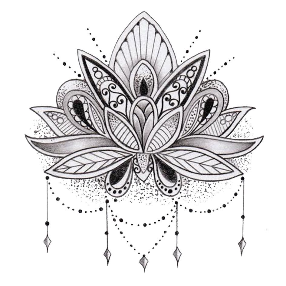 Tatouage fleur de lotus mandala