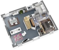 Plan maison 3d 4 chambres