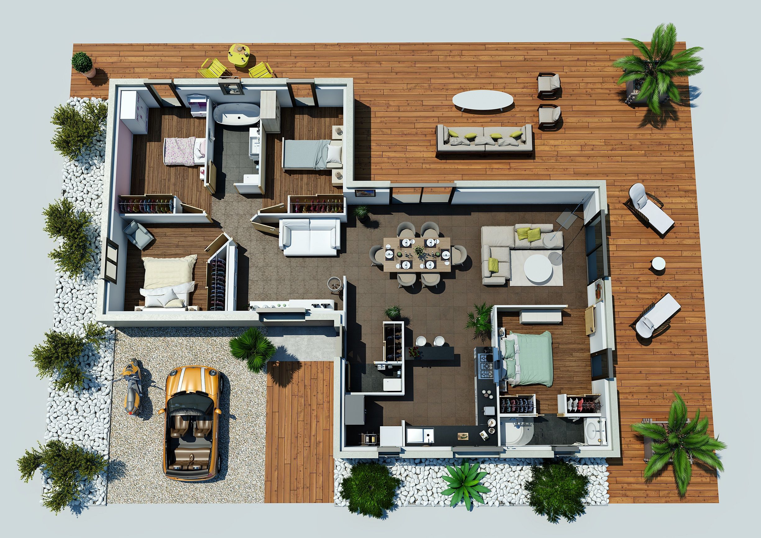 Plan maison 90 m2