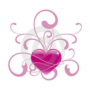 Coeur dessin rose