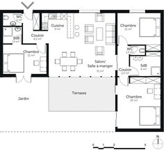 Plan maison 6 chambres etage