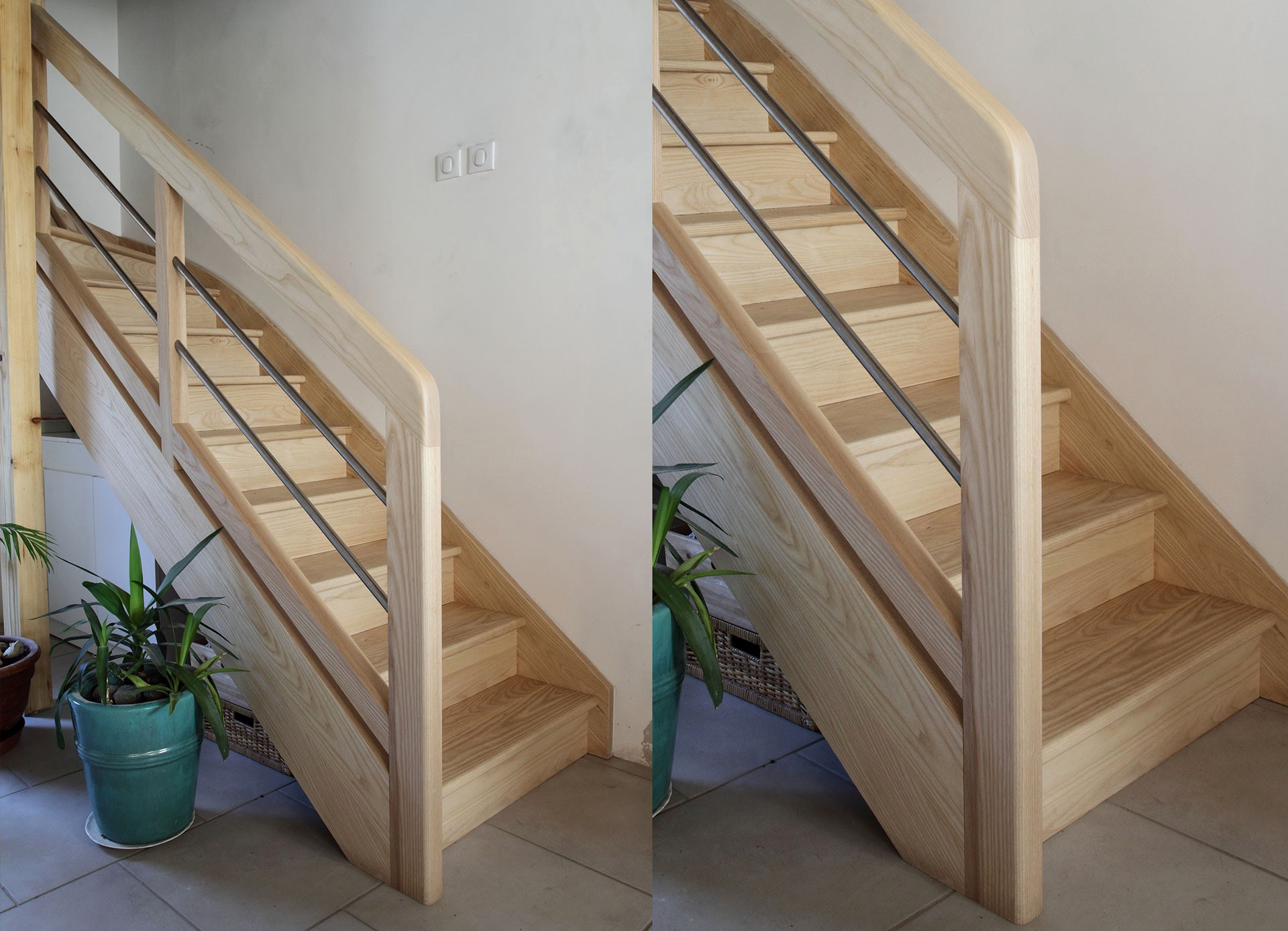 Escalier escamotable avec rampe