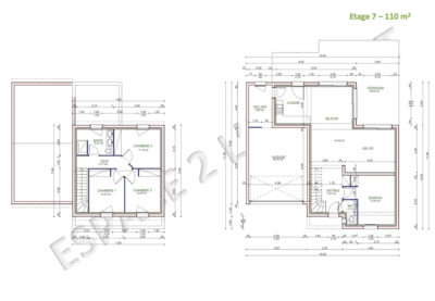 Plan maison 110m2 étage