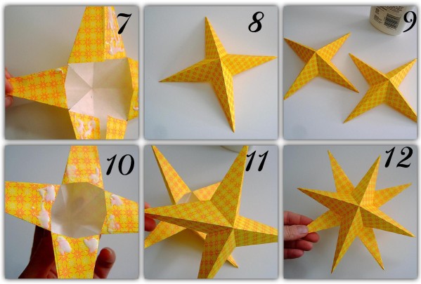 Etoile 5 branches origami