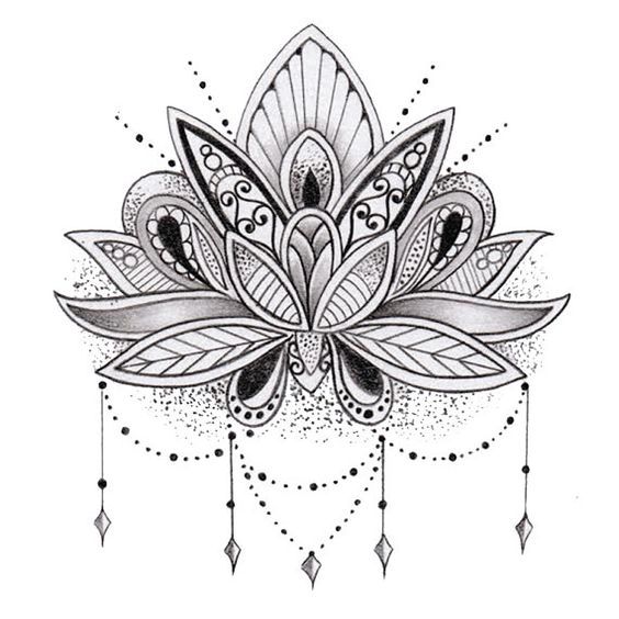 Tatouage fleur de lotus mandala