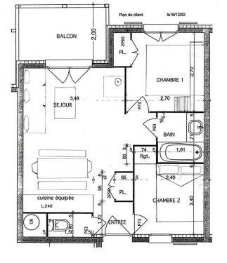Plan appartement 40m2
