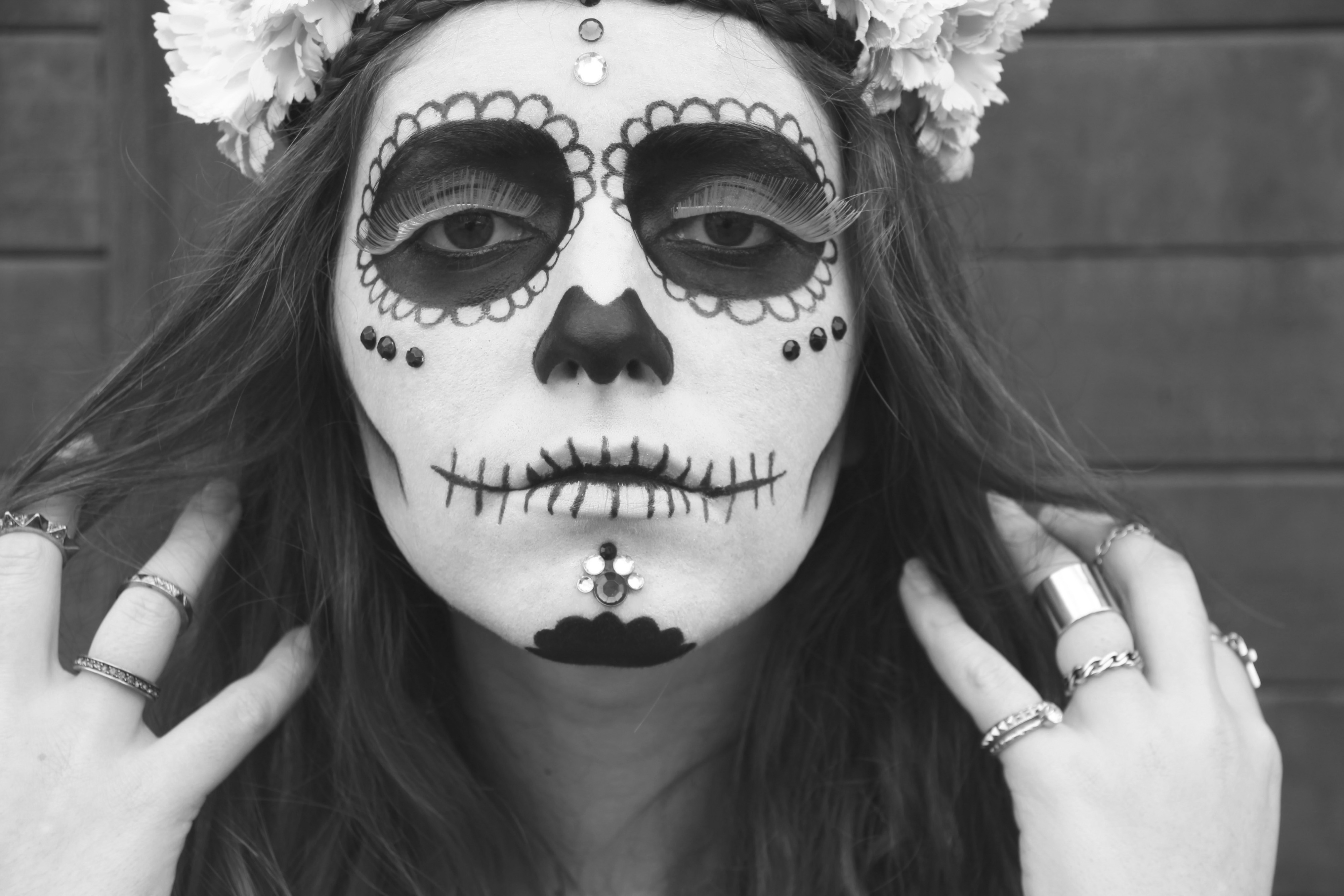 Maquillage tête de mort mexicaine
