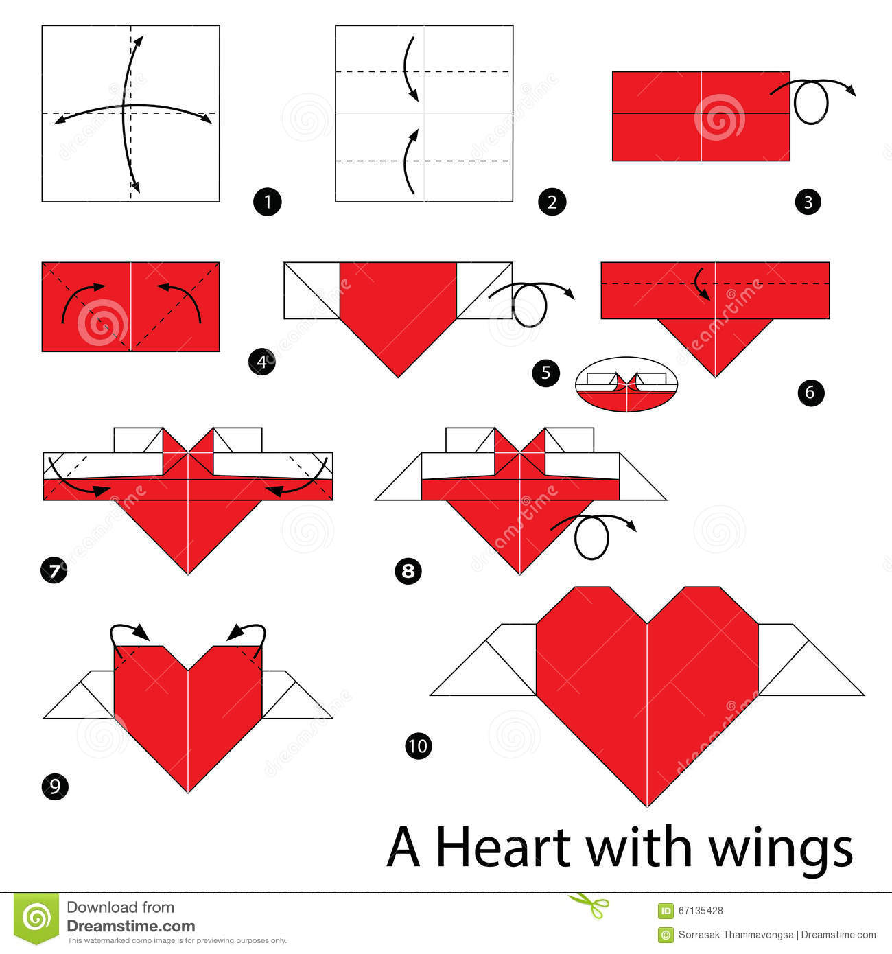 Coeur origami facile