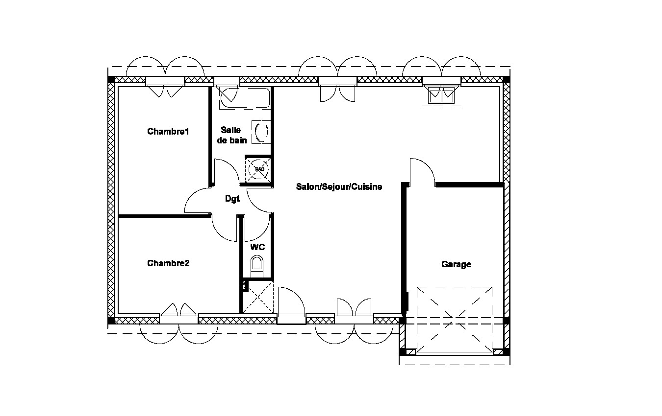Plan maison 70 m2