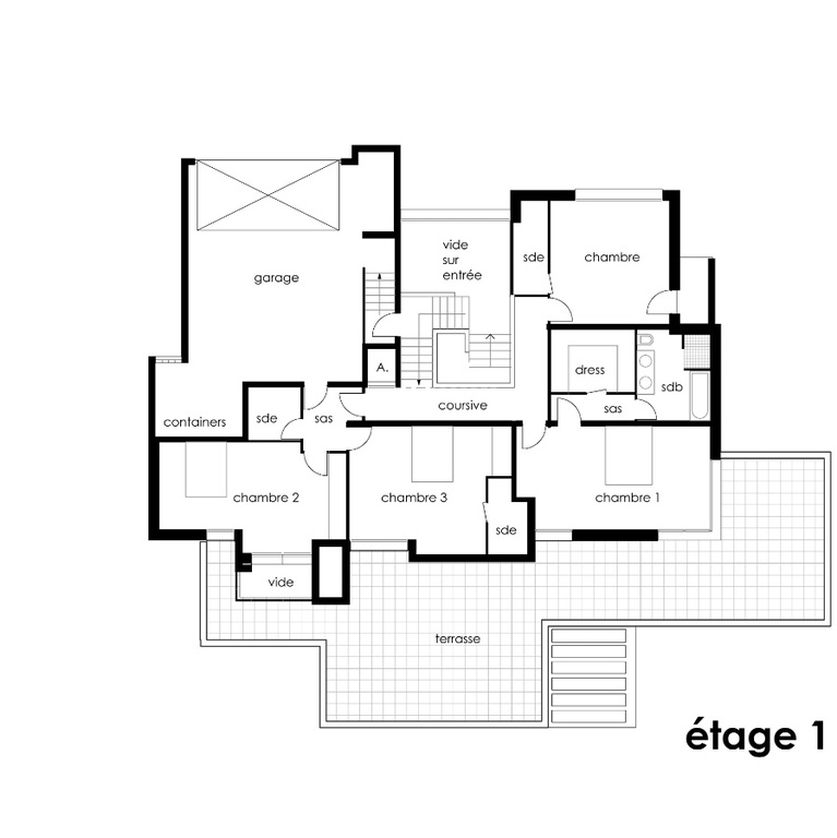 Plan maison d'architecte contemporaine