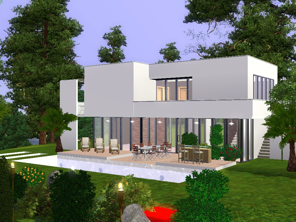 Sims 3 maison moderne plan