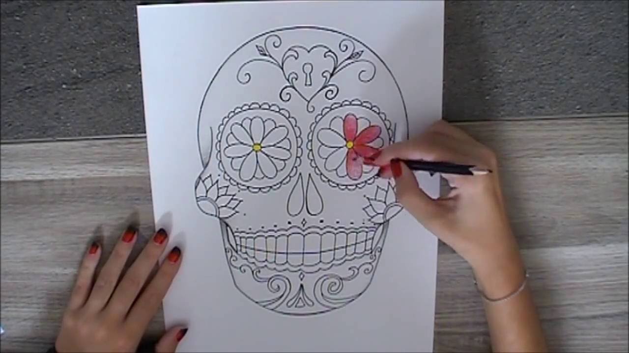 Tete de mort mexicaine dessin