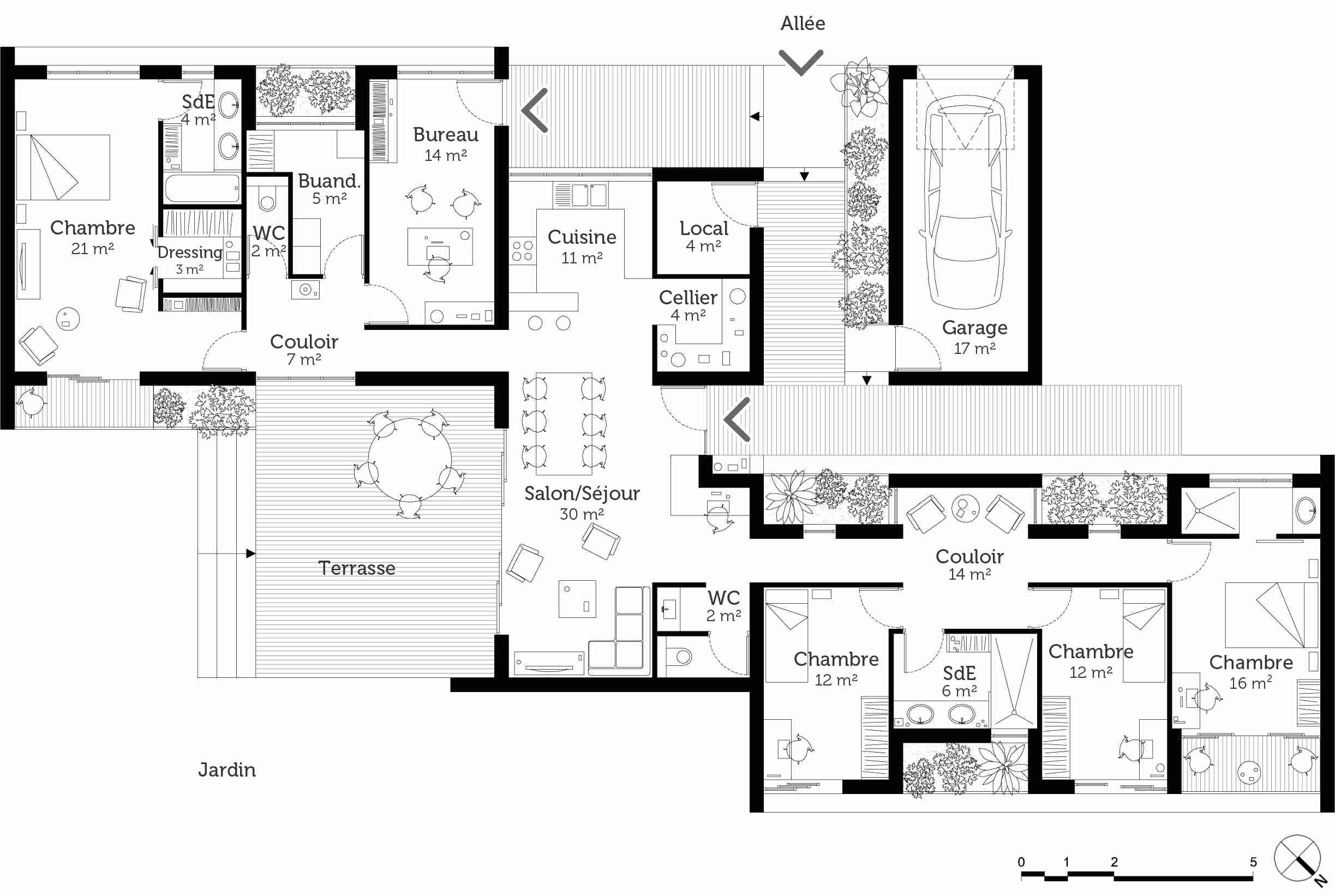 Plan maison 6 chambres plain pied – Bricolage Maison et décoration