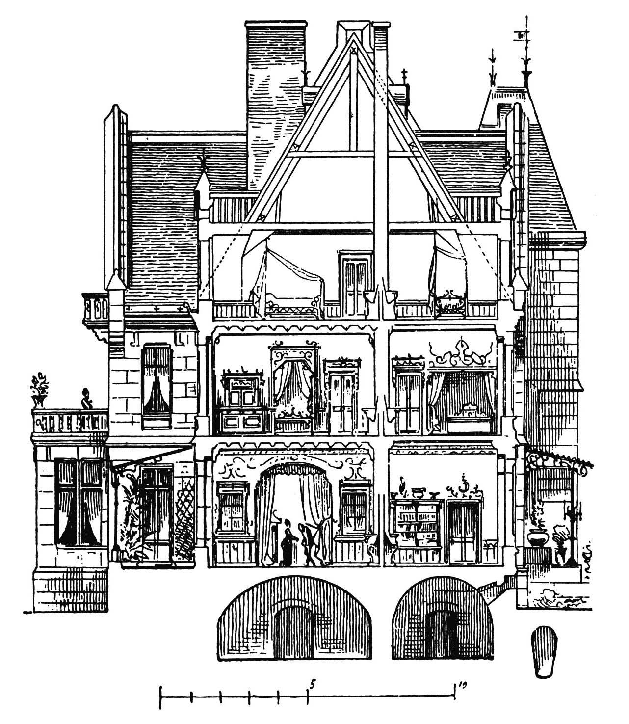 Plan maison bourgeoise 1900