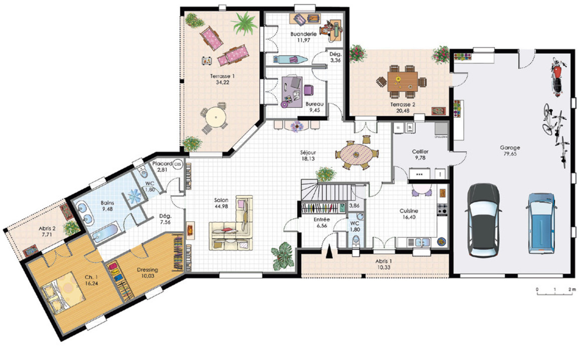 Plan de maison de luxe moderne