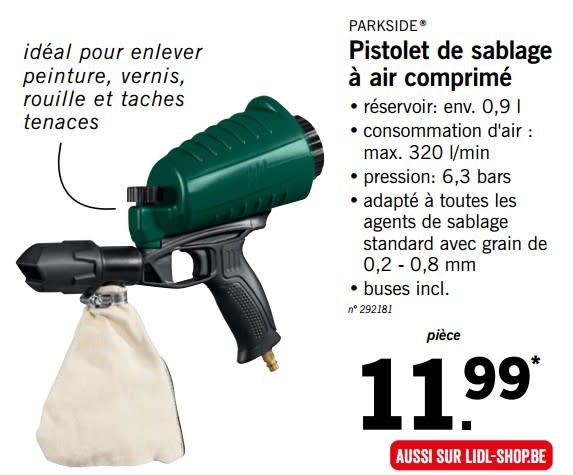 Pistolet sablage parkside